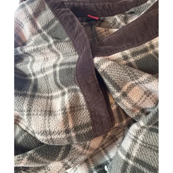 Vintage Chaps Denim Brown Corduroy Jacket Flannel Lined‎ Large Cotton, Pockets